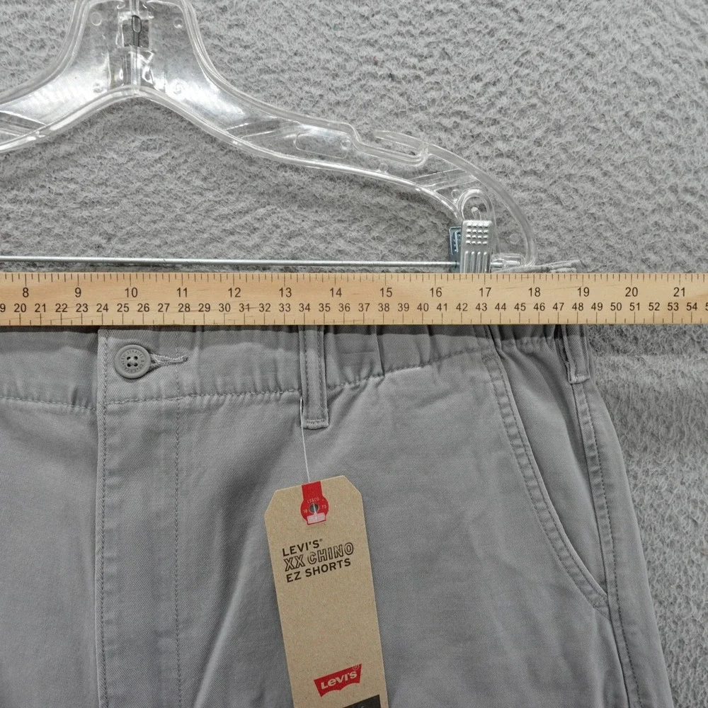 Levis XX Chino EZ Shorts Mens XL Grey Stretch Elastic Waist Casual NEW